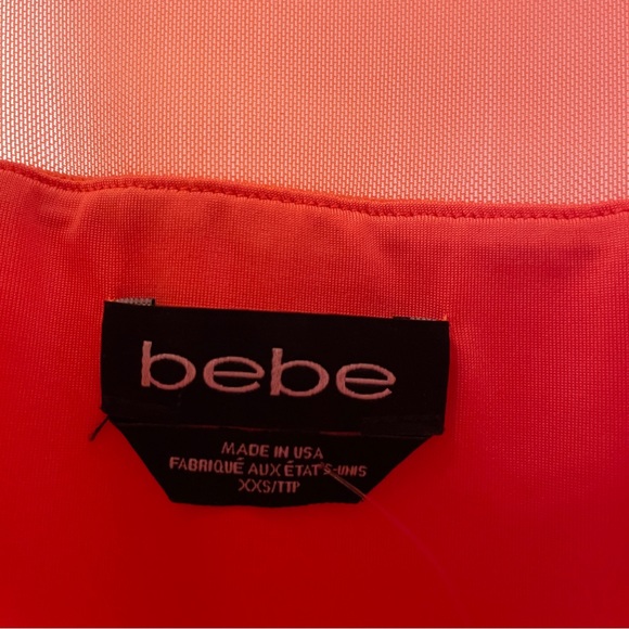 Bebe Sheer-Paneled, Body-hugging Dress, Color Grapefruit Pink, Size XXS - Picture 7 of 8